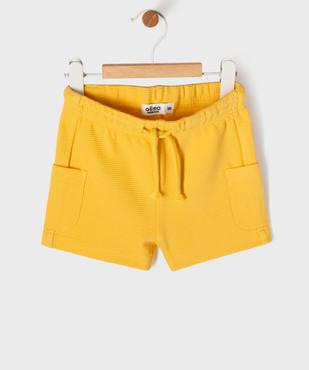 Short en maille côtelée avec taille ajustable bébé garçon vue1 - GEMO 4G BEBE - GEMO