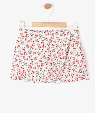 Jupe short fluide imprimé cerises bébé fille vue1 - GEMO 4G BEBE - GEMO