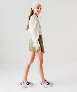 Blouse à manches longues coupe courte avec col modulable fille vue6 - GEMO (JUNIOR) - GEMO