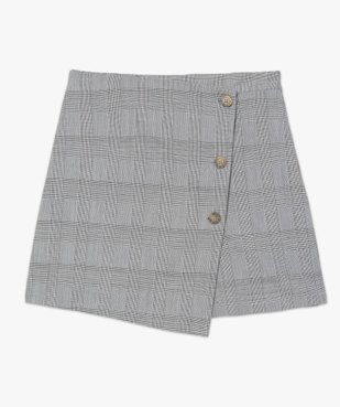 Jupe short femme effet portefeuille motif Prince de Galles vue4 - GEMO(FEMME PAP) - GEMO