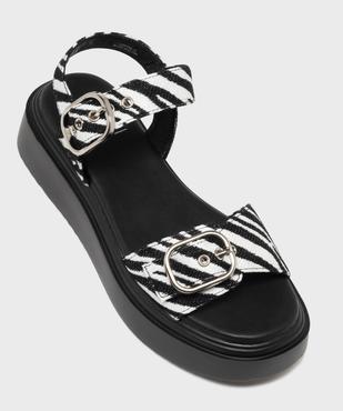 Sandales à motif animalier sur semelle plateforme femme - 5 Miles vue5 - 5 MILES - GEMO