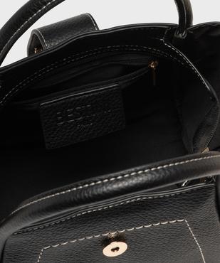 Sac à main en cuir imitation avec anses et bandoulière femme vue3 - BESTINI - GEMO