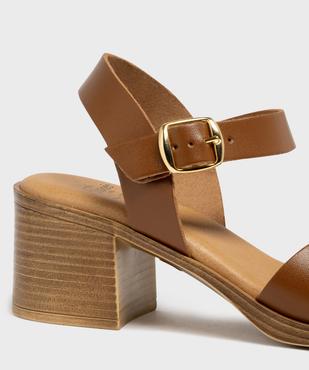 Sandales à talon et larges brides en cuir femme - Tanéo vue6 - TANEO - GEMO