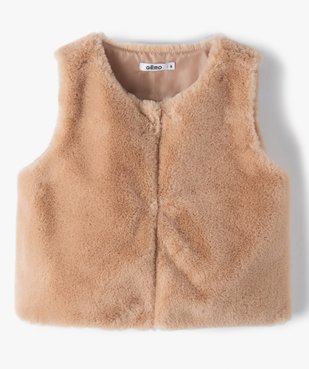 Gilet fille sans manches en matière peluche vue1 - GEMO (ENFANT) - GEMO