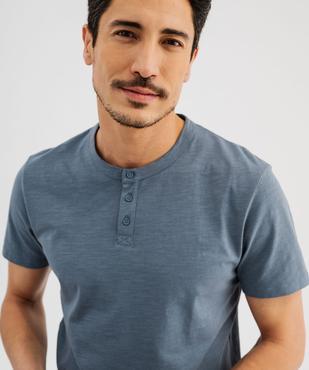 Tee-shirt manches courtes col tunisien homme vue2 - GEMO (HOMME) - GEMO