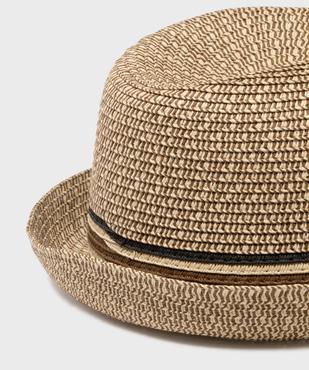 Chapeau trilby bicolore avec bandes décoratives en paille de papier homme vue2 - GEMO (ACCESS) - GEMO