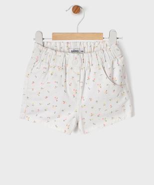 Short en coton fleuri à taille élastiquée bébé fille vue4 - GEMO(BEBE DEBT) - GEMO