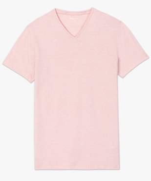Tee-shirt homme à manches courtes et col V coupe slim vue4 - GEMO (HOMME) - GEMO