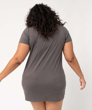 Chemise de nuit à manches courtes avec motifs femme grande taille vue3 - GEMO(HOMWR FEM) - GEMO