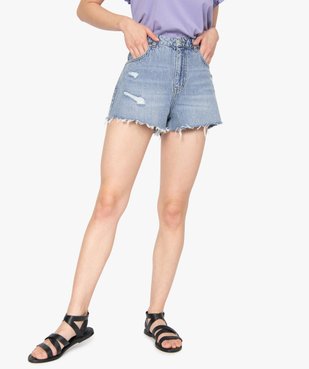 Short femme en jean aspect usé – LuluCastagnette vue1 - LULUCASTAGNETTE - GEMO