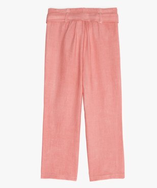 Pantalon fille large et fluide à taille paper bag vue3 - GEMO (ENFANT) - GEMO
