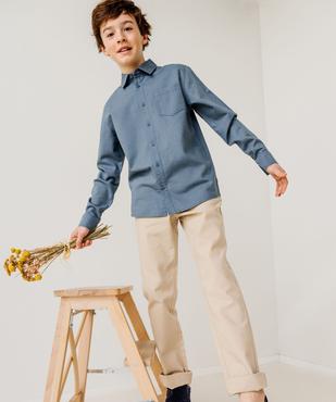 Pantalon coupe regular avec taille élastique garçon vue4 - GEMO (JUNIOR) - GEMO