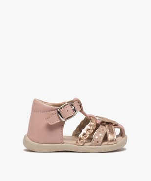 Sandales premiers pas bébé fille en cuir vue1 - GEMO(BEBE DEBT) - GEMO