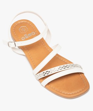 Sandales femme à talon plat et fines bride strass vue5 - GEMO (CASUAL) - GEMO