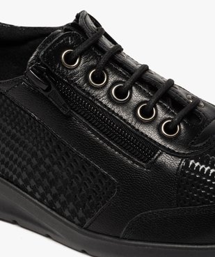 Derbies femme confort unis à lacets et zip vue6 - GEMO (CONFORT) - GEMO