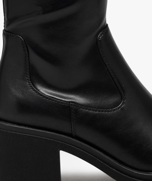 Bottes femme vernies à talon large et semelle crantée vue6 - GEMO(URBAIN) - GEMO