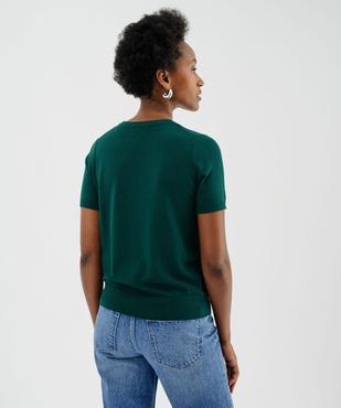 Pull à manches courtes en maille fine et fluide femme vue4 - GEMO 4G FEMME - GEMO