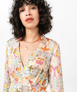 Robe portefeuille à motifs fleuris femme vue5 - GEMO(FEMME PAP) - GEMO