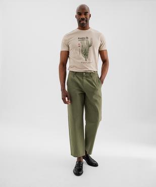 Pantalon à pinces en coton et lin homme vue5 - GEMO (HOMME) - GEMO