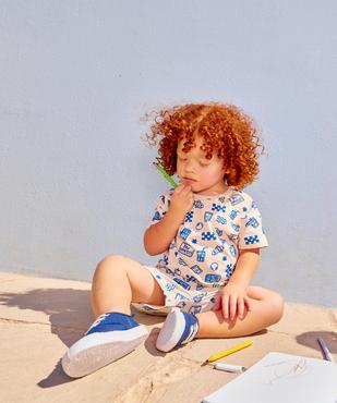 Short en coton imprimé bébé garçon vue2 - GEMO 4G BEBE - GEMO