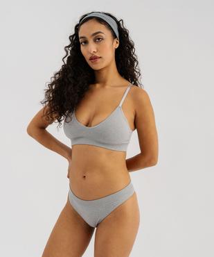 Tanga sans coutures en maille côtelée femme vue4 - GEMO(HOMWR FEM) - GEMO