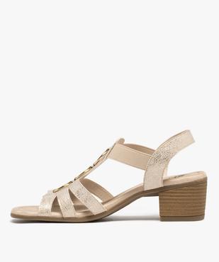 Sandales confort à brides métallisées et anneaux métalliques femme vue3 - G'FLEX - GEMO