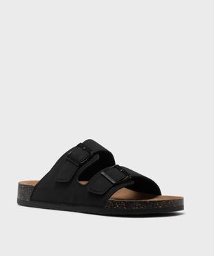 Sandales mules en suédine à larges brides homme - Isotoner vue2 - ISOTONER - GEMO