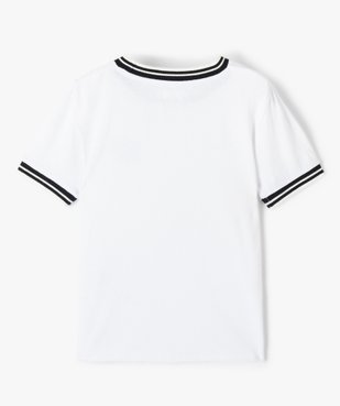 Tee-shirt fille à manches courtes et détails sport rétro vue3 - GEMO (JUNIOR) - GEMO