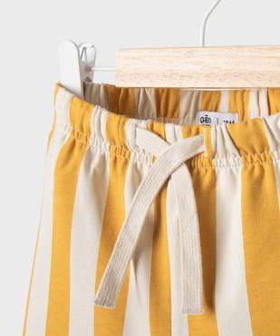 Short rayé en maille French Terry bébé garçon vue2 - GEMO(BEBE DEBT) - GEMO