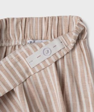 Pantalon droit en lin et viscose à rayures fille vue2 - GEMO 4G FILLE - GEMO