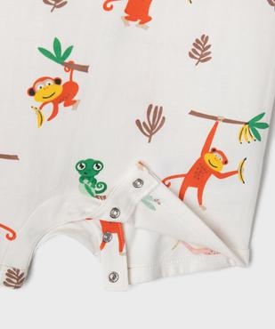 Combishort en coton imprimé bébé garçon vue2 - GEMO 4G BEBE - GEMO