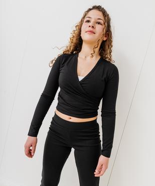 Tee-shirt manches longues cache-cœur fille vue2 - GEMO 4G FILLE - GEMO