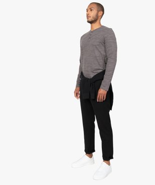 Tee-shirt homme à manches longues et col tunisien vue5 - GEMO (HOMME) - GEMO