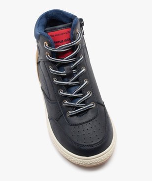 Boots fourrées garçon multicolores à lacets et à zip vue5 - GEMO 4G GARCON - GEMO