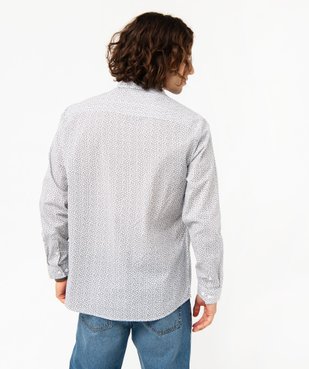 Chemise manches longues coupe Regular à micro motifs homme vue3 - GEMO (HOMME) - GEMO