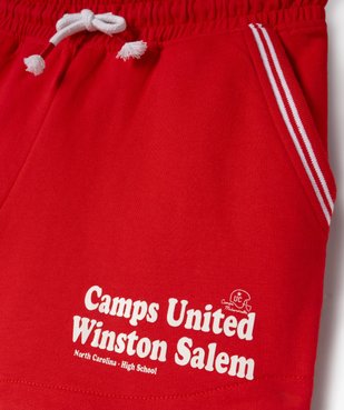 Short de sport avec taille élastique fille - Camps United vue2 - CAMPS UNITED - GEMO