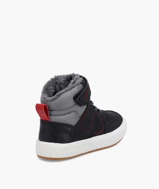 Boots fourrées garçon bicolores style baskets mid-cut vue4 - GEMO 4G GARCON - GEMO