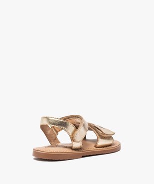 Sandales bébé fille en cuir brodées chat fermeture scratch vue4 - GEMO(BEBE DEBT) - GEMO
