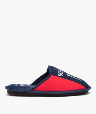 Chaussons homme mules plates en velours - Benzema vue1 - FFF - GEMO
