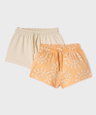 Short ample en jersey de coton bébé fille (lot de 2) vue1 - GEMO(BEBE DEBT) - GEMO
