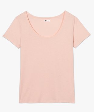 Tee-shirt femme uni à col rond 100% coton biologique vue4 - GEMO(FEMME PAP) - GEMO