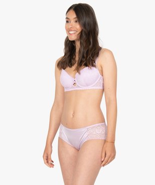 Shorty femme en satin et hanches en dentelle vue3 - GEMO(HOMWR FEM) - GEMO