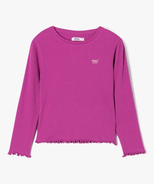 Tee-shirt à manches longues et maille côtelée fille vue1 - GEMO 4G FILLE - GEMO