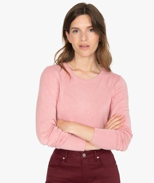 Pull femme en maille fine à col rond et boutons sur les épaules vue3 - GEMO(FEMME PAP) - GEMO