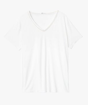 Tee-shirt femme grande taille avec col V fantaisie vue4 - GEMO (G TAILLE) - GEMO
