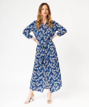 Robe chemise longue à manches 3/4 femme vue1 - GEMO 4G FEMME - GEMO