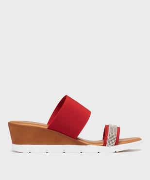 Mules à talon compensé, semelle sport et brides élastiques à strass femme vue1 - VALENTINA BALDA - GEMO