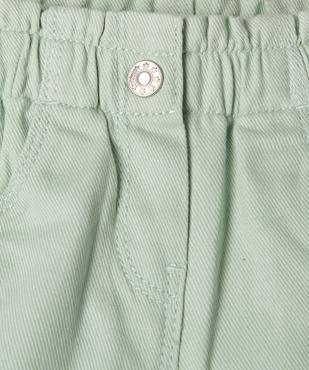 Pantalon en coton avec ceinture ajustable bébé fille vue2 - GEMO 4G BEBE - GEMO