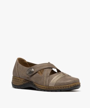 Ballerines confort à brides croisées fermeture scratch femme vue8 - SOFTRELAX - GEMO
