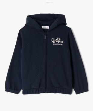 Sweat à capuche zippé intérieur molletonné fille vue1 - GEMO 4G FILLE - GEMO